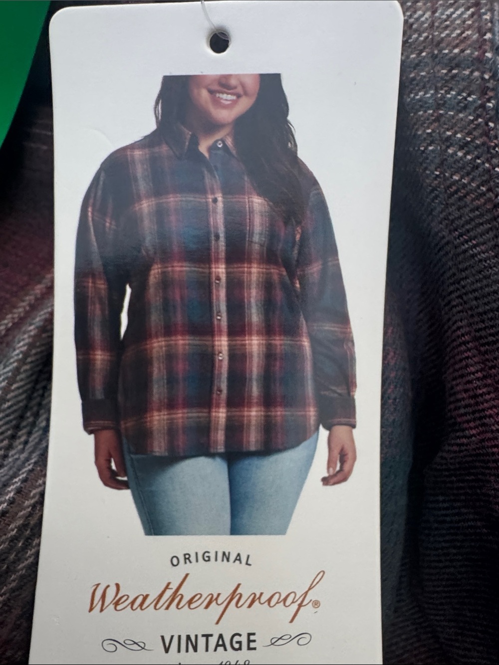 Weatherproof Women's Plaid Button-Down Shirt in Brown, Red, Cream